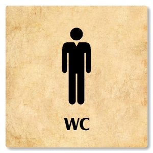 WC muži, 100x100mm, pergamen, Nevada